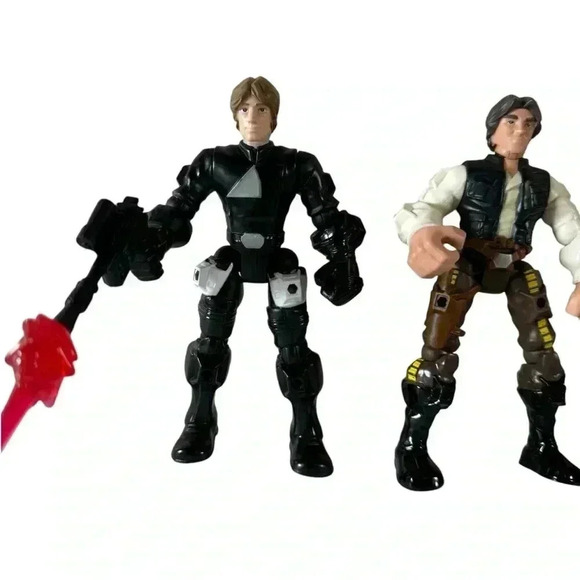 Hasbro Star Wars Hero Mashers Figure Lot Of 5  w Weapons Darth Vader Luke - Picture 2 of 8